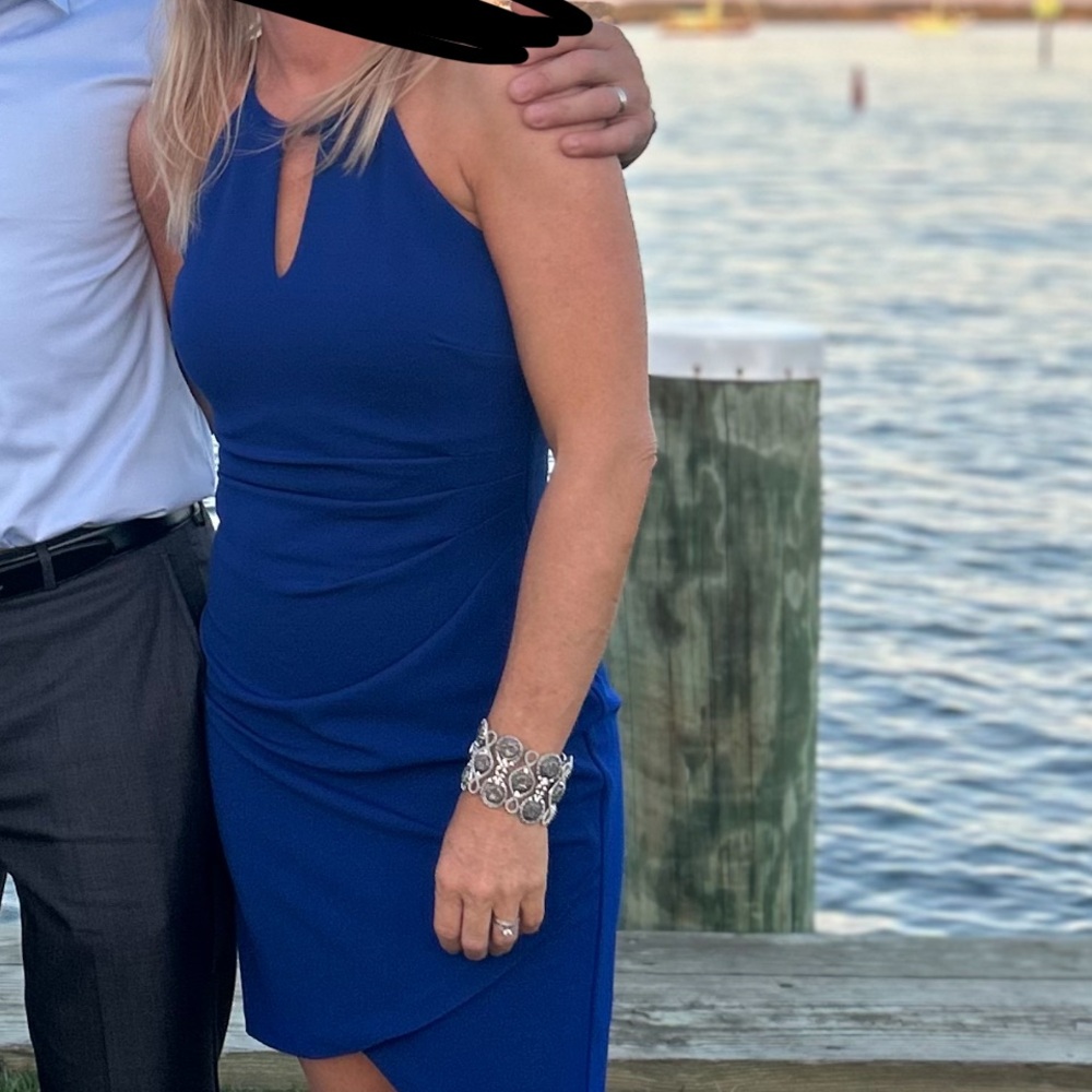 Guess royal blue mini short cocktail wedding dress 6